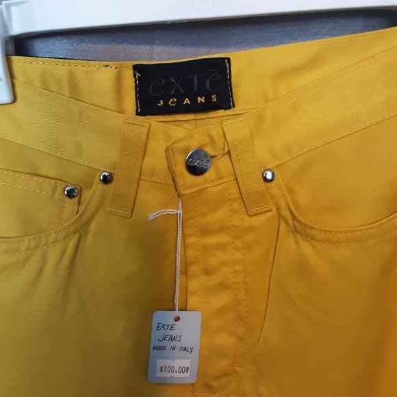 EXTE Jeans || Straight Leg Orange Italian Dress Pants - Picture 4 of 4